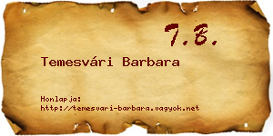 Temesvári Barbara névjegykártya