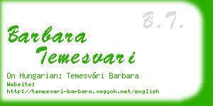 barbara temesvari business card